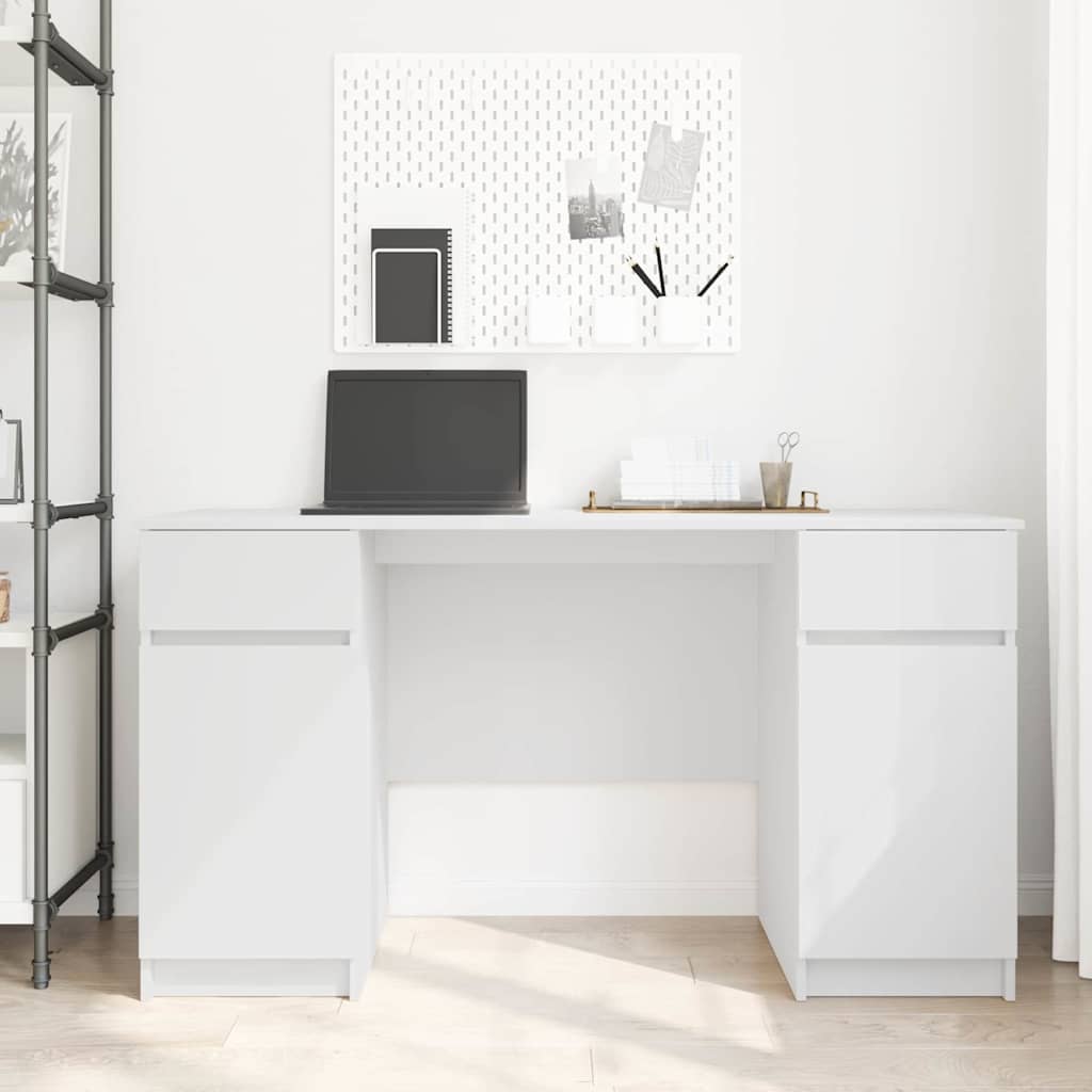 Stol s ladicama Bijelo 140 x 49 x 76 cm Konstruirano drvo