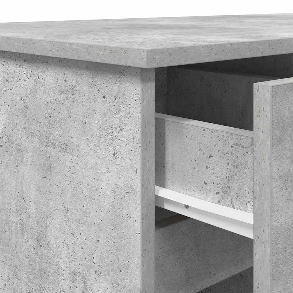 Stol s ladicama Beton siva 140 x 49 x 76 cm Konstruirano drvo