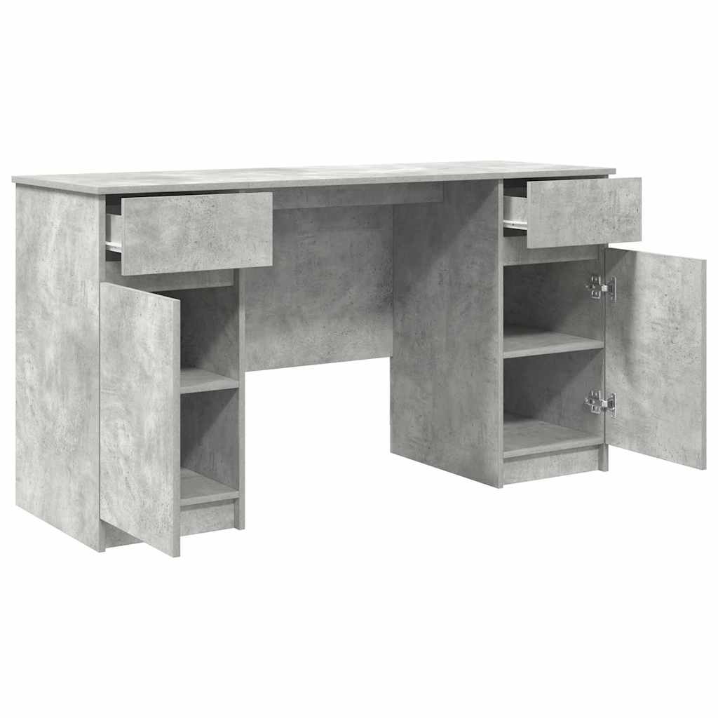 Stol s ladicama Beton siva 140 x 49 x 76 cm Konstruirano drvo