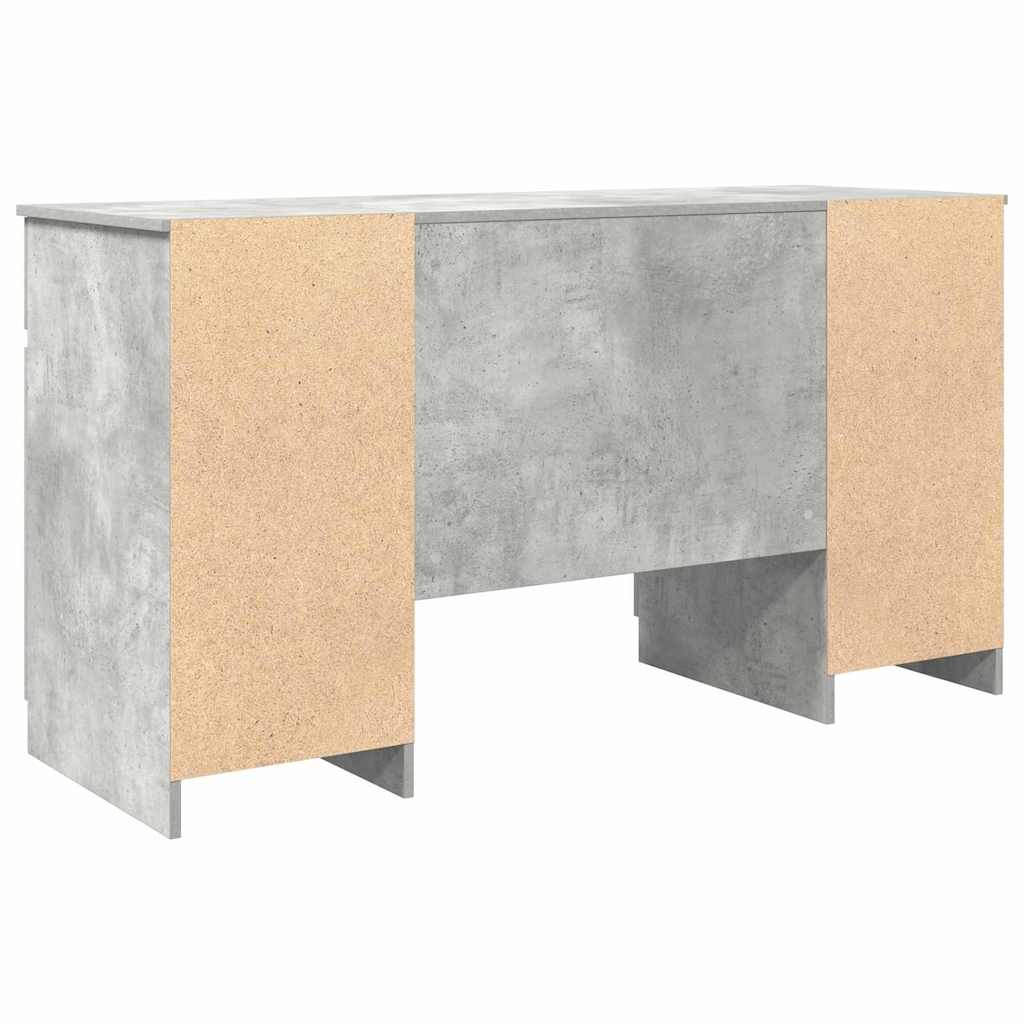 Stol s ladicama Beton siva 140 x 49 x 76 cm Konstruirano drvo