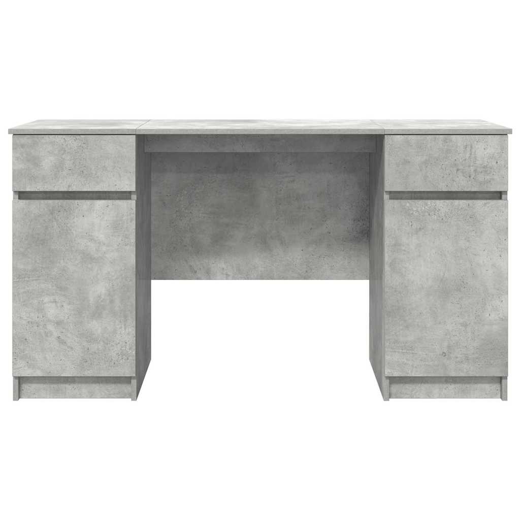 Stol s ladicama Beton siva 140 x 49 x 76 cm Konstruirano drvo