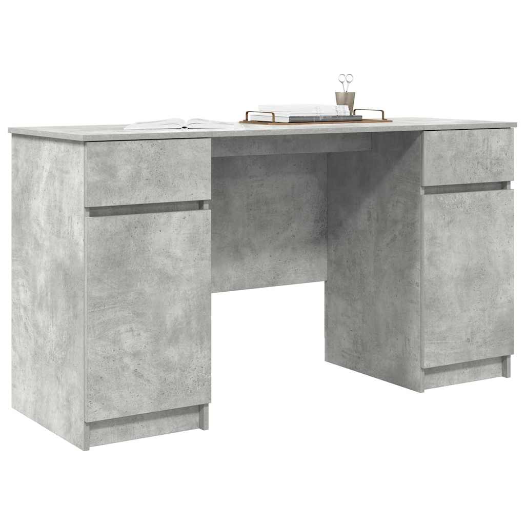 Stol s ladicama Beton siva 140 x 49 x 76 cm Konstruirano drvo