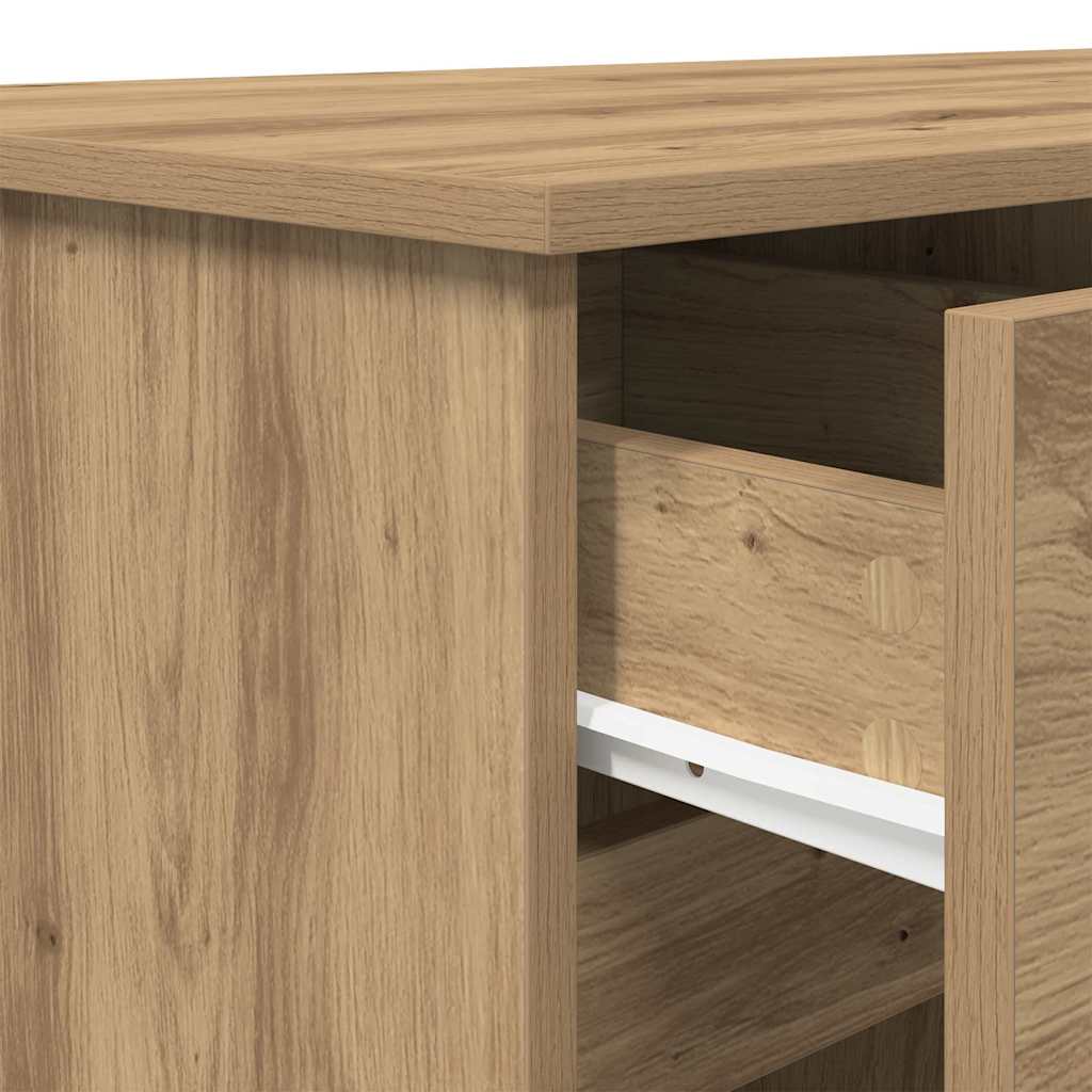 Stol s policom hrast artisan 140 x 49 x 76 cm Konstruirano drvo