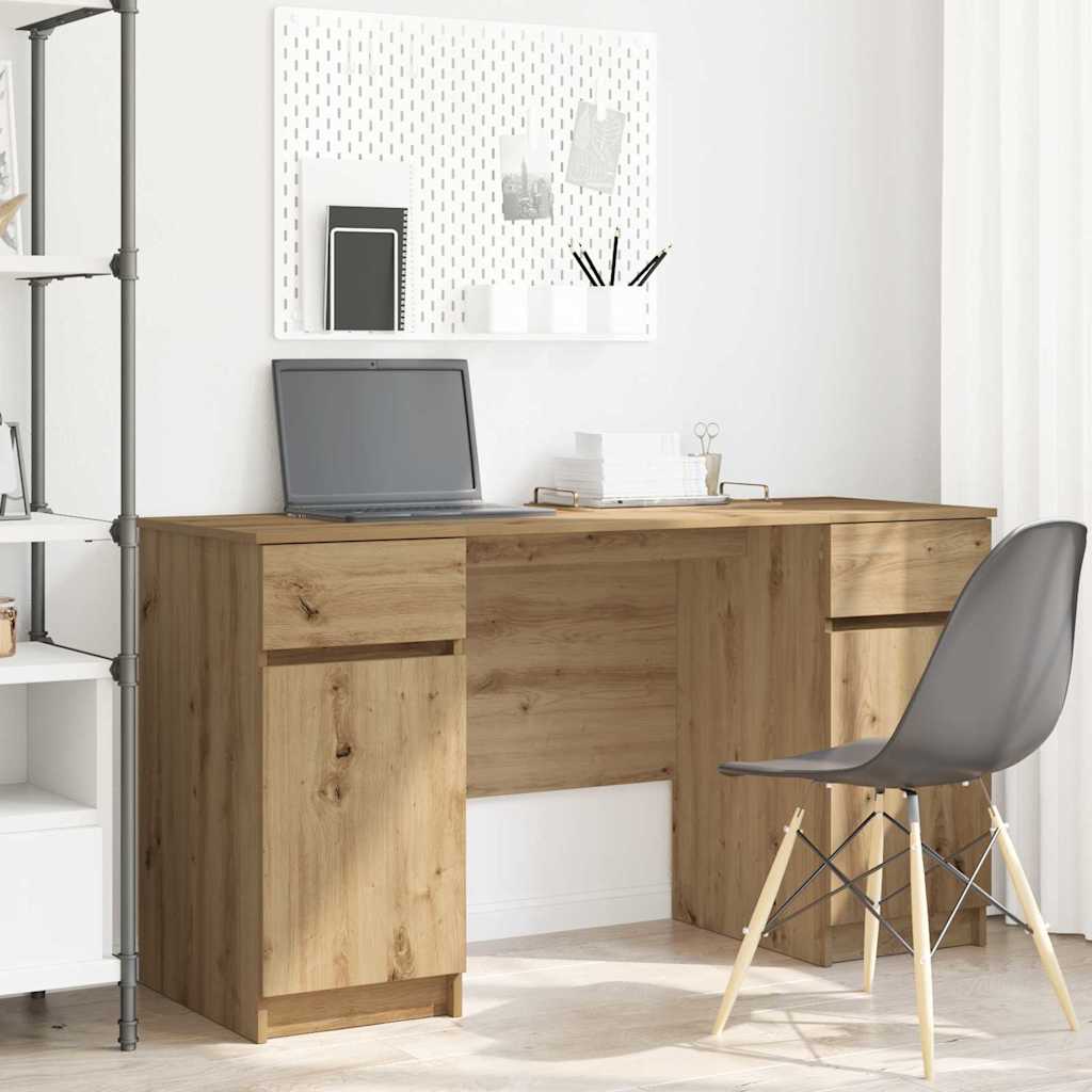 Stol s policom hrast artisan 140 x 49 x 76 cm Konstruirano drvo