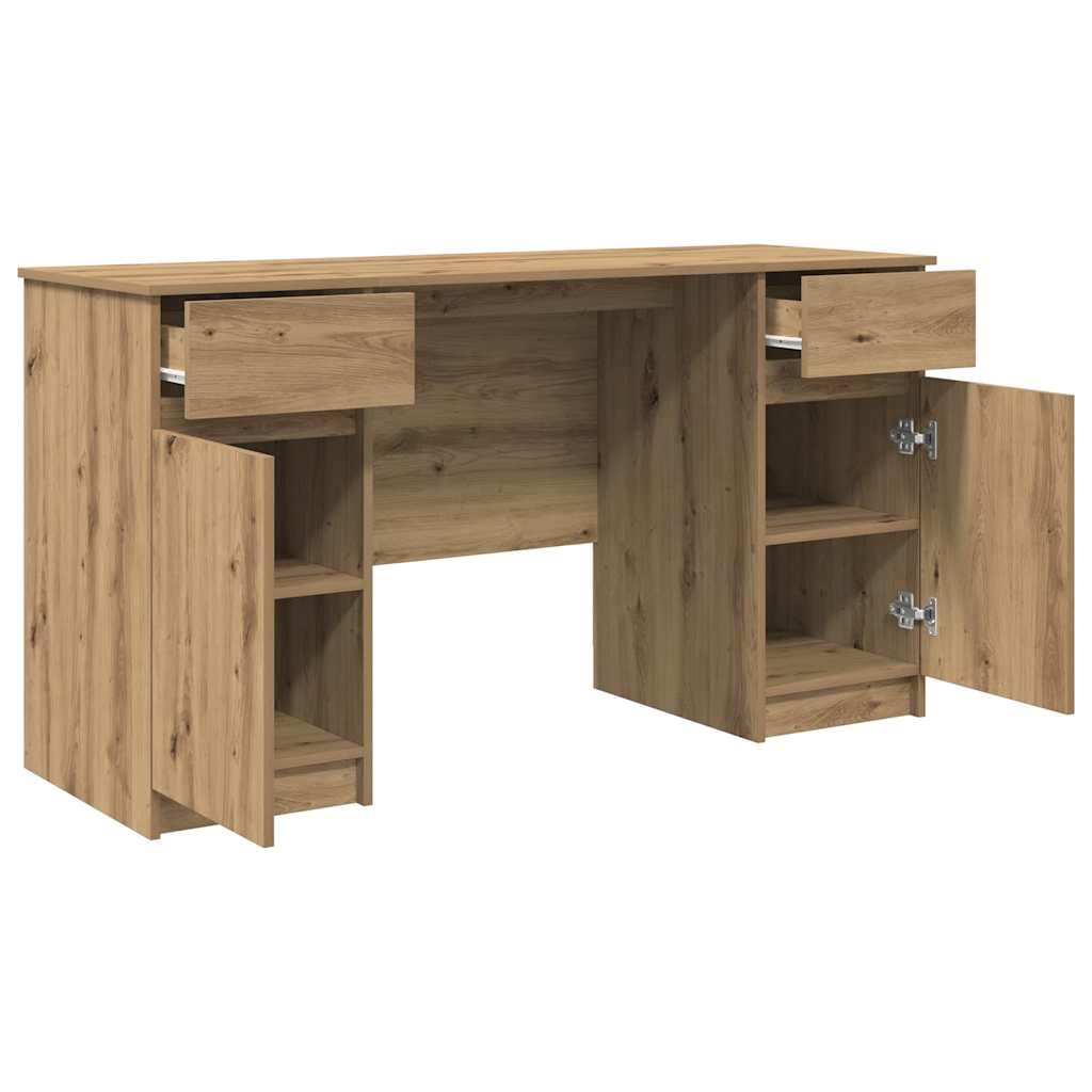 Stol s policom hrast artisan 140 x 49 x 76 cm Konstruirano drvo