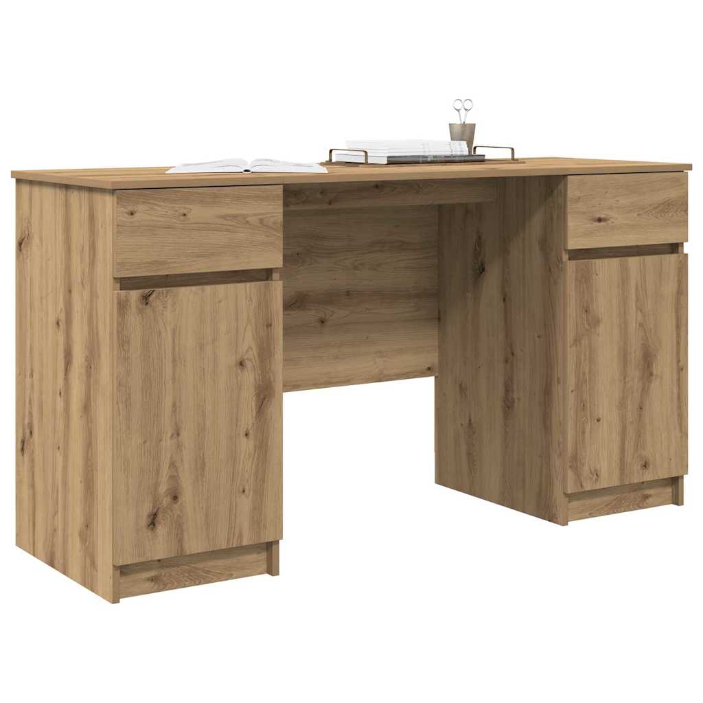 Stol s policom hrast artisan 140 x 49 x 76 cm Konstruirano drvo