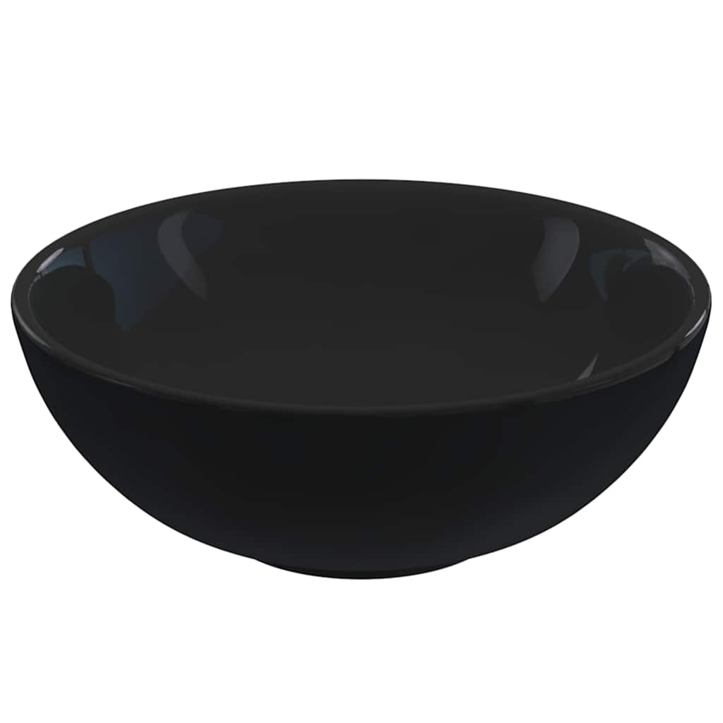 Umivaonik sjajno crni Ø28x10 cm keramički
