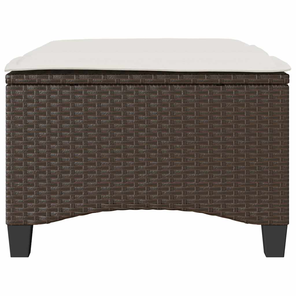 Vrtni tabure s jastucima 2 kom smeđi 55x55x36 cm poliratan