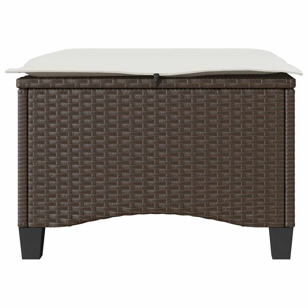 Vrtni tabure s jastucima 2 kom smeđi 55x55x36 cm poliratan