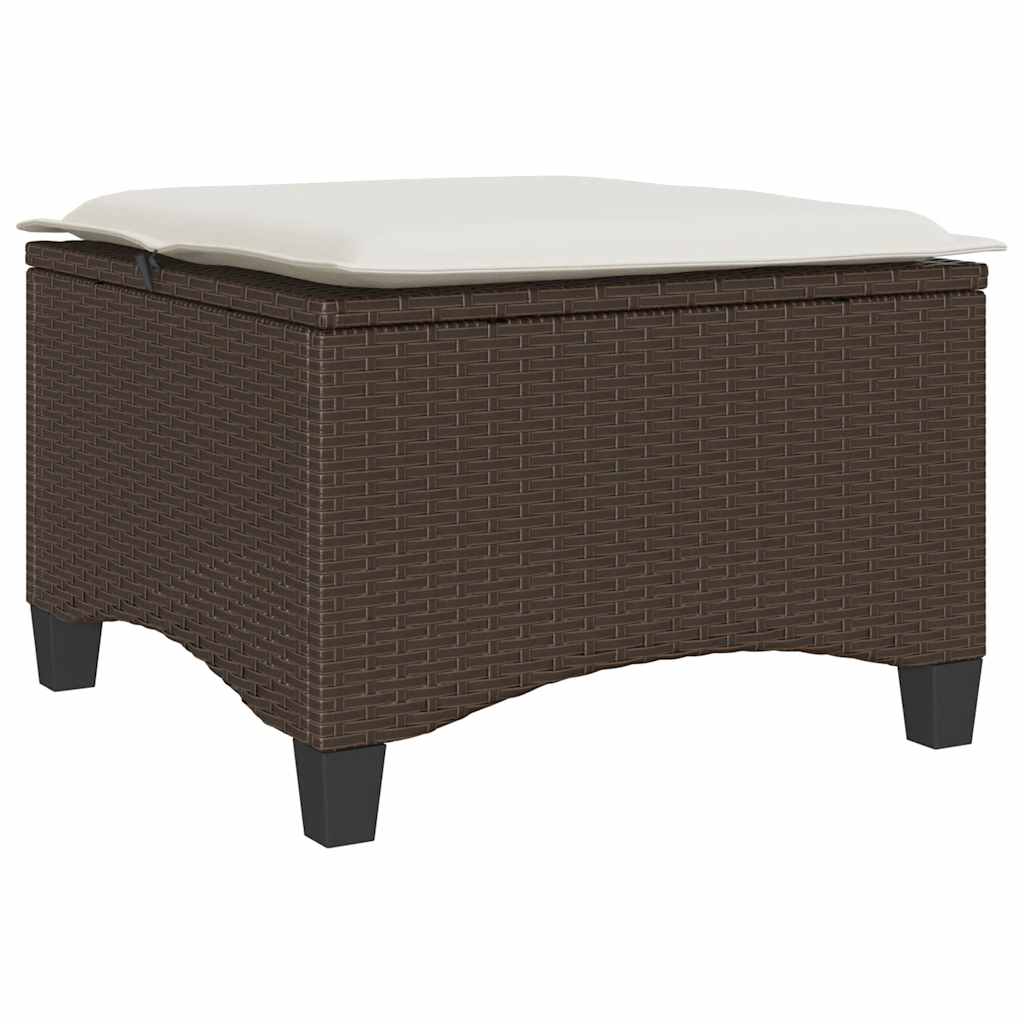 Vrtni tabure s jastucima 2 kom smeđi 55x55x36 cm poliratan