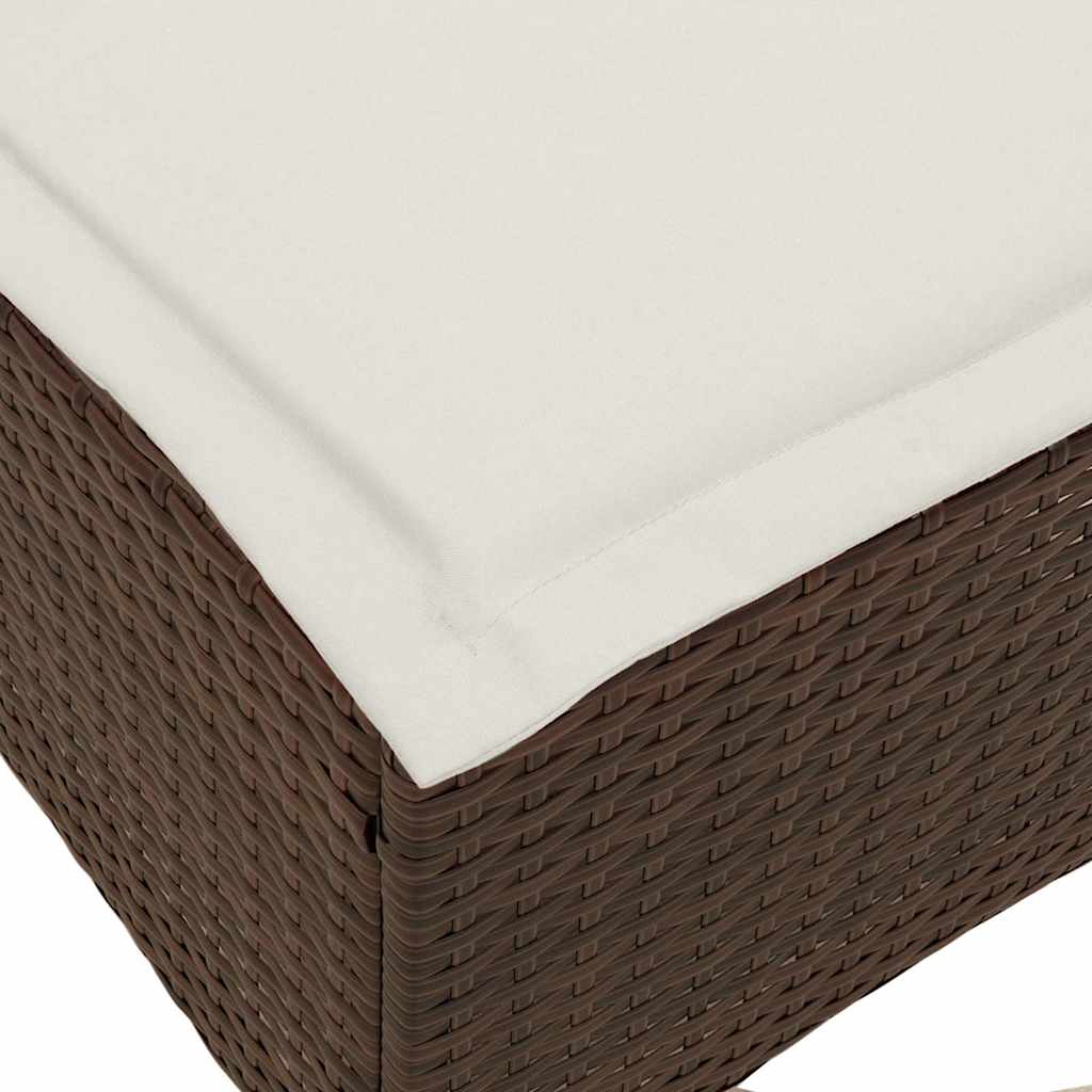 Vrtni tabure s jastucima 2 kom smeđi 55x55x36 cm poliratan