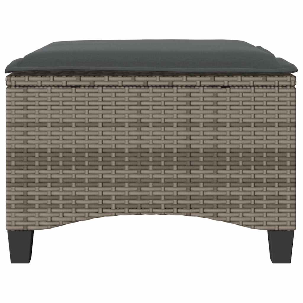 Vrtni tabure s jastucima 2 kom sivi 55x55x36 cm poliratan