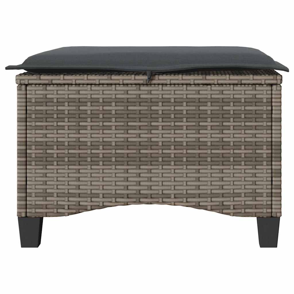 Vrtni tabure s jastucima 2 kom sivi 55x55x36 cm poliratan