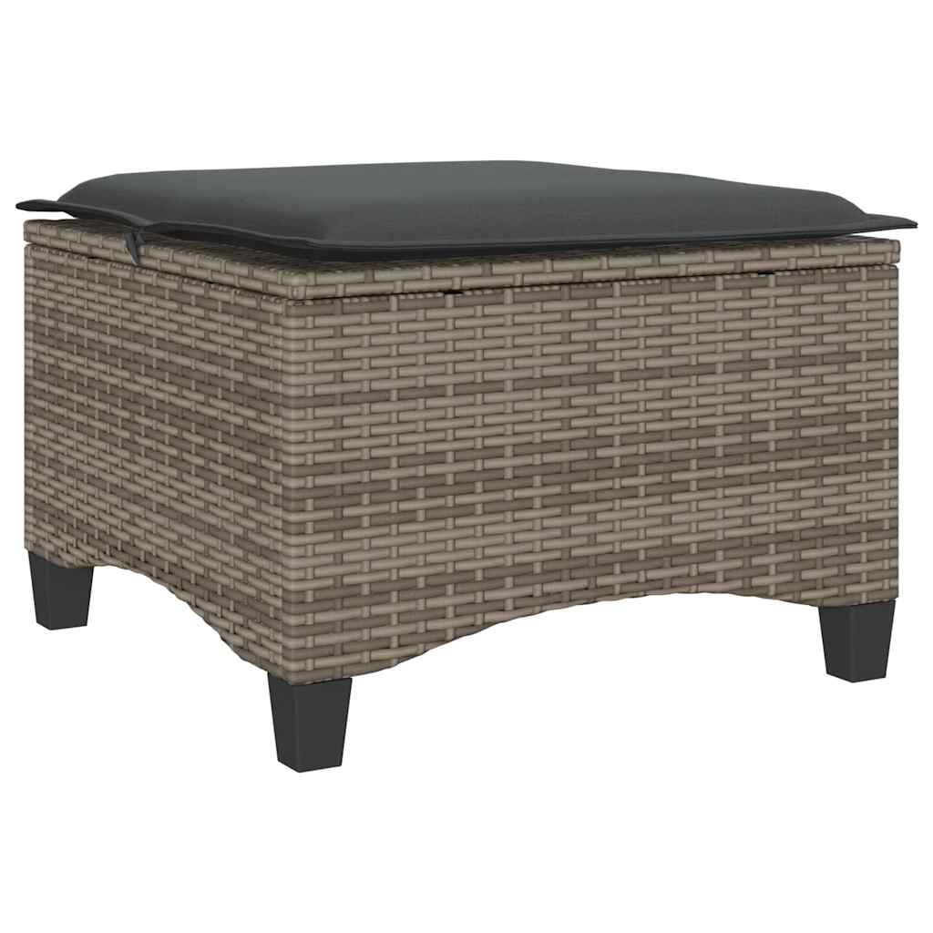 Vrtni tabure s jastucima 2 kom sivi 55x55x36 cm poliratan