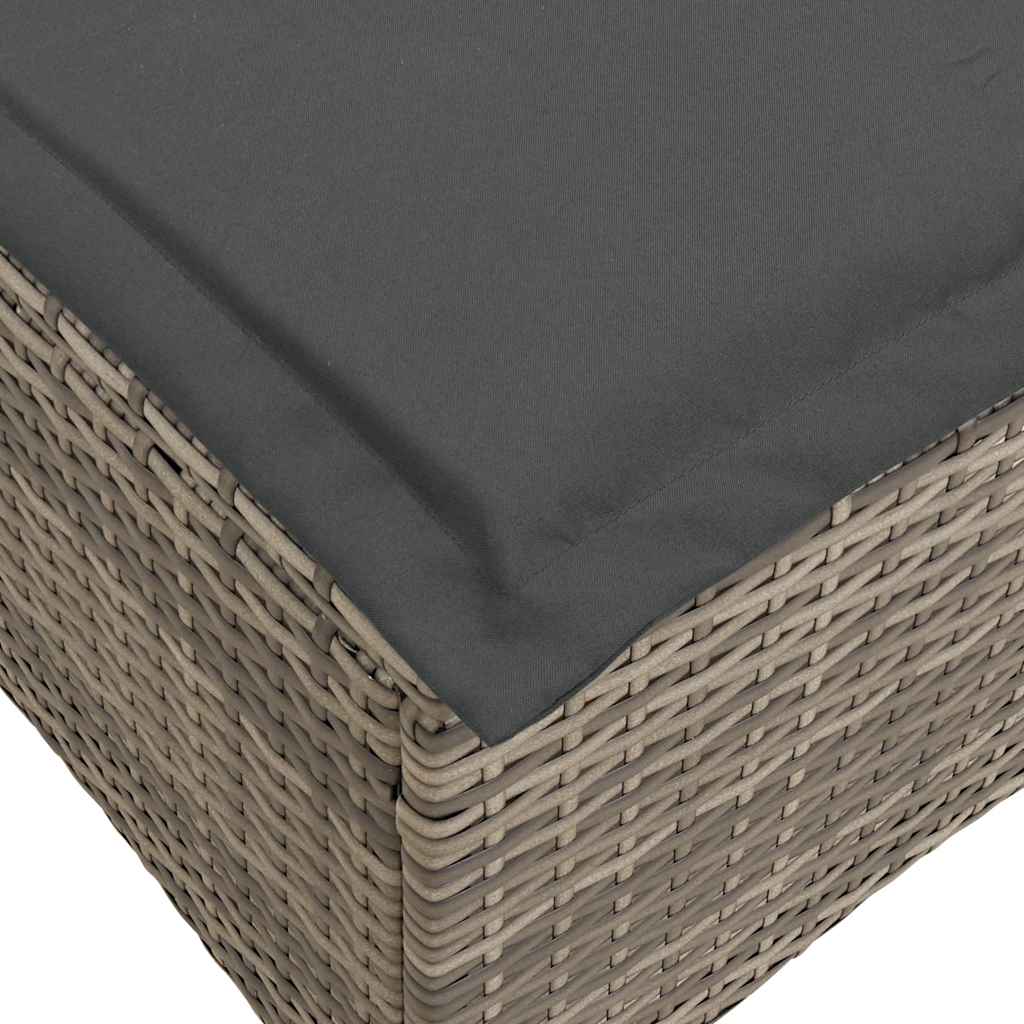 Vrtni tabure s jastucima 2 kom sivi 55x55x36 cm poliratan
