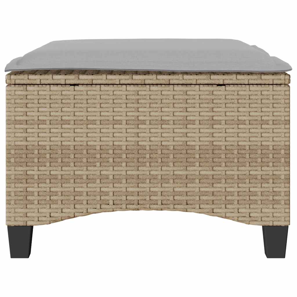 Vrtni tabure s jastucima 2 kom bež 55x55x36 cm poliratan