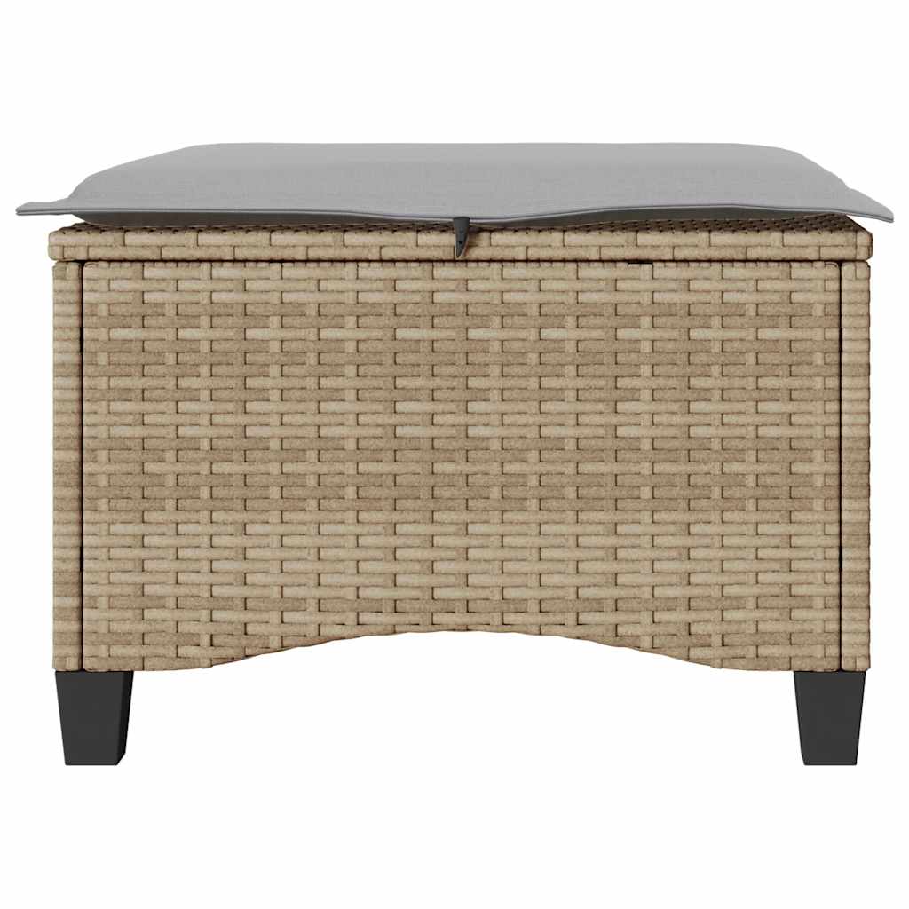 Vrtni tabure s jastucima 2 kom bež 55x55x36 cm poliratan