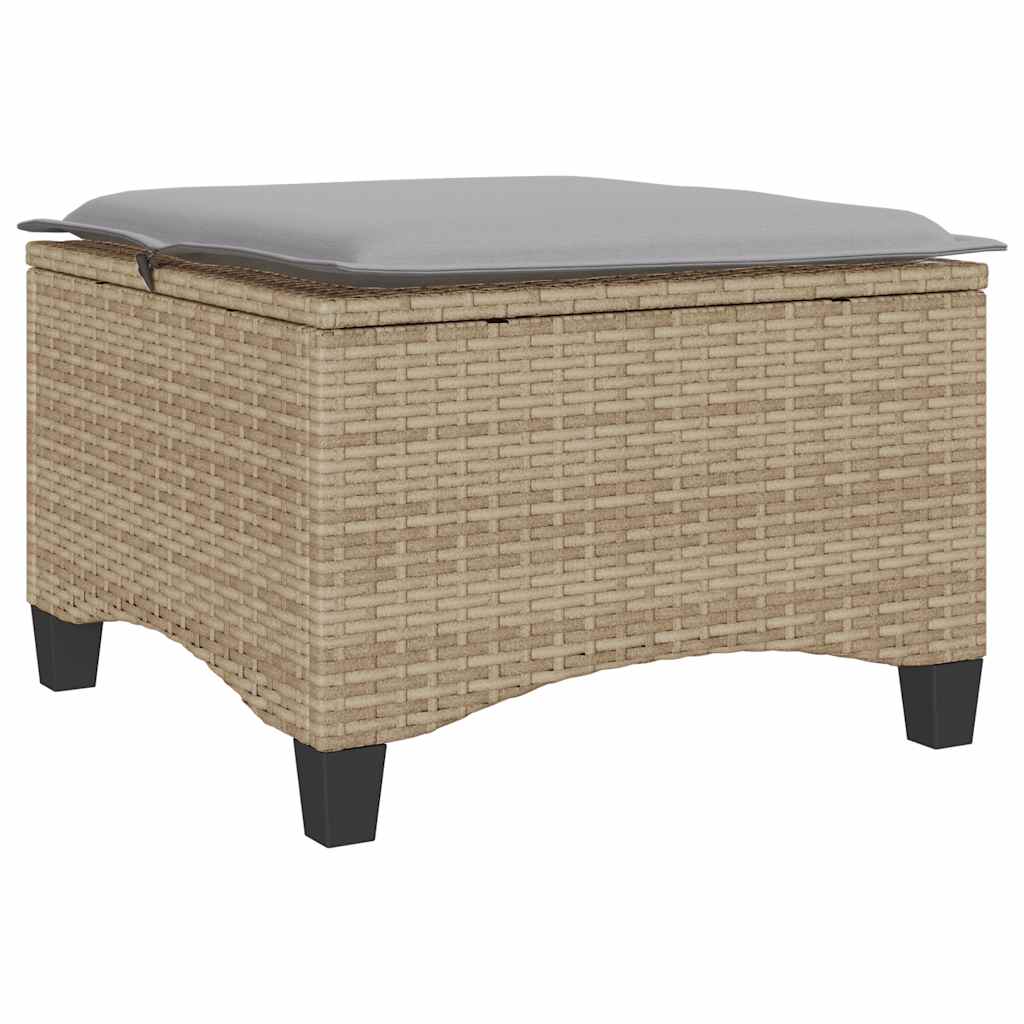 Vrtni tabure s jastucima 2 kom bež 55x55x36 cm poliratan