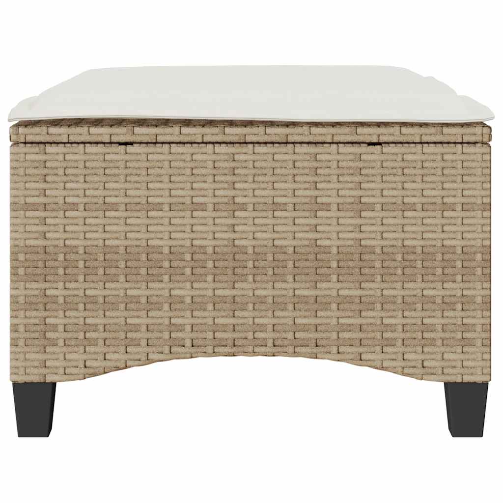 Vrtni tabure s jastucima 2 kom bež 55x55x36 cm poliratan