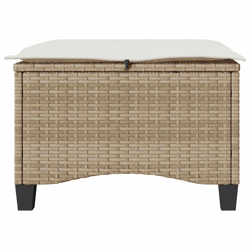 Vrtni tabure s jastucima 2 kom bež 55x55x36 cm poliratan