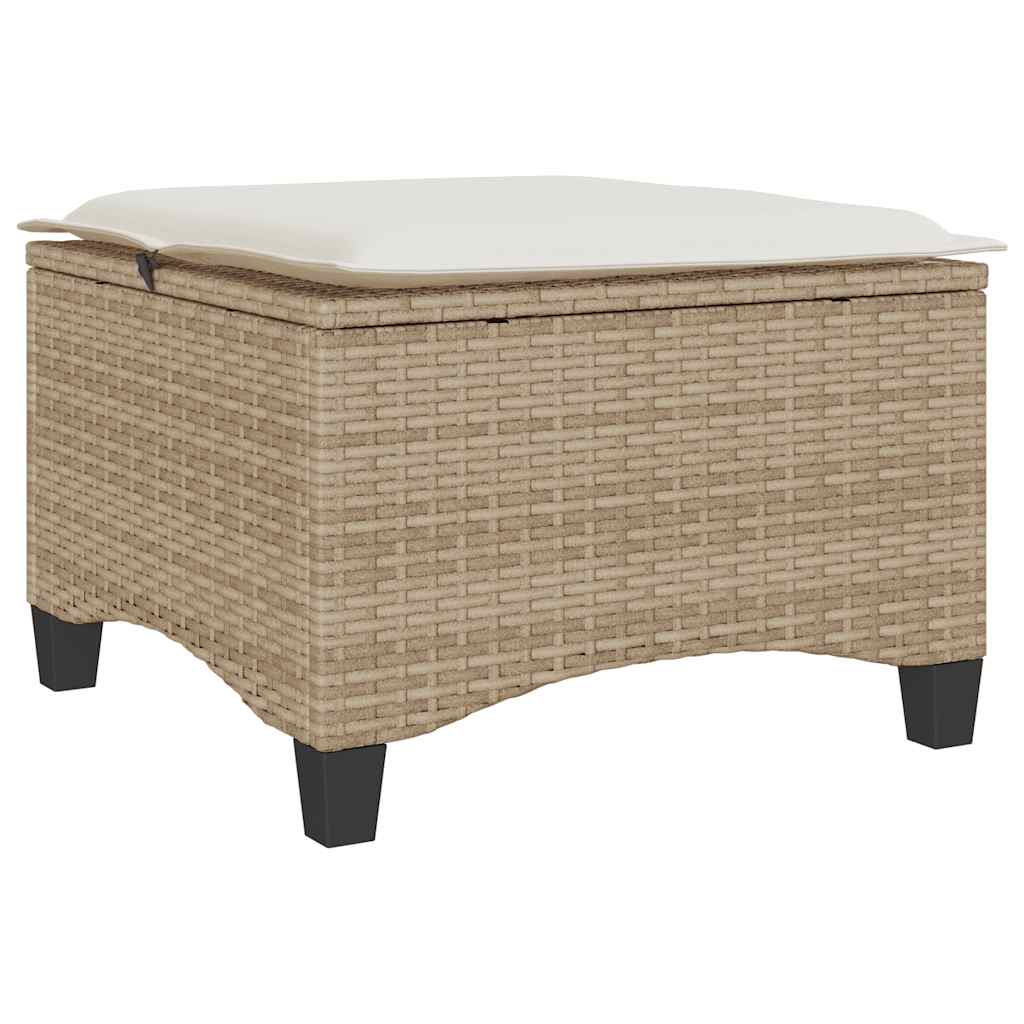 Vrtni tabure s jastucima 2 kom bež 55x55x36 cm poliratan