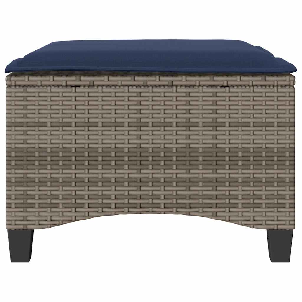 Vrtni tabure s jastucima 2 kom sivi 55x55x36 cm poliratan