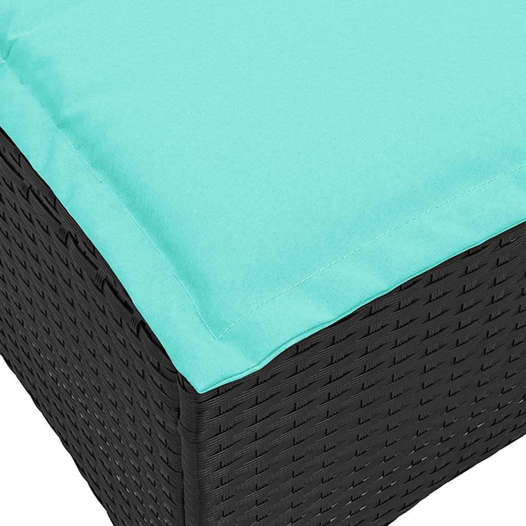 Vrtne stolice s jastucima 2 kom. Crne 55x55x36 cm Poli ratan