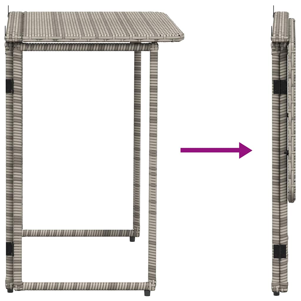 Sklopivi vrtni stol sivi 90x51x75 cm poliratan