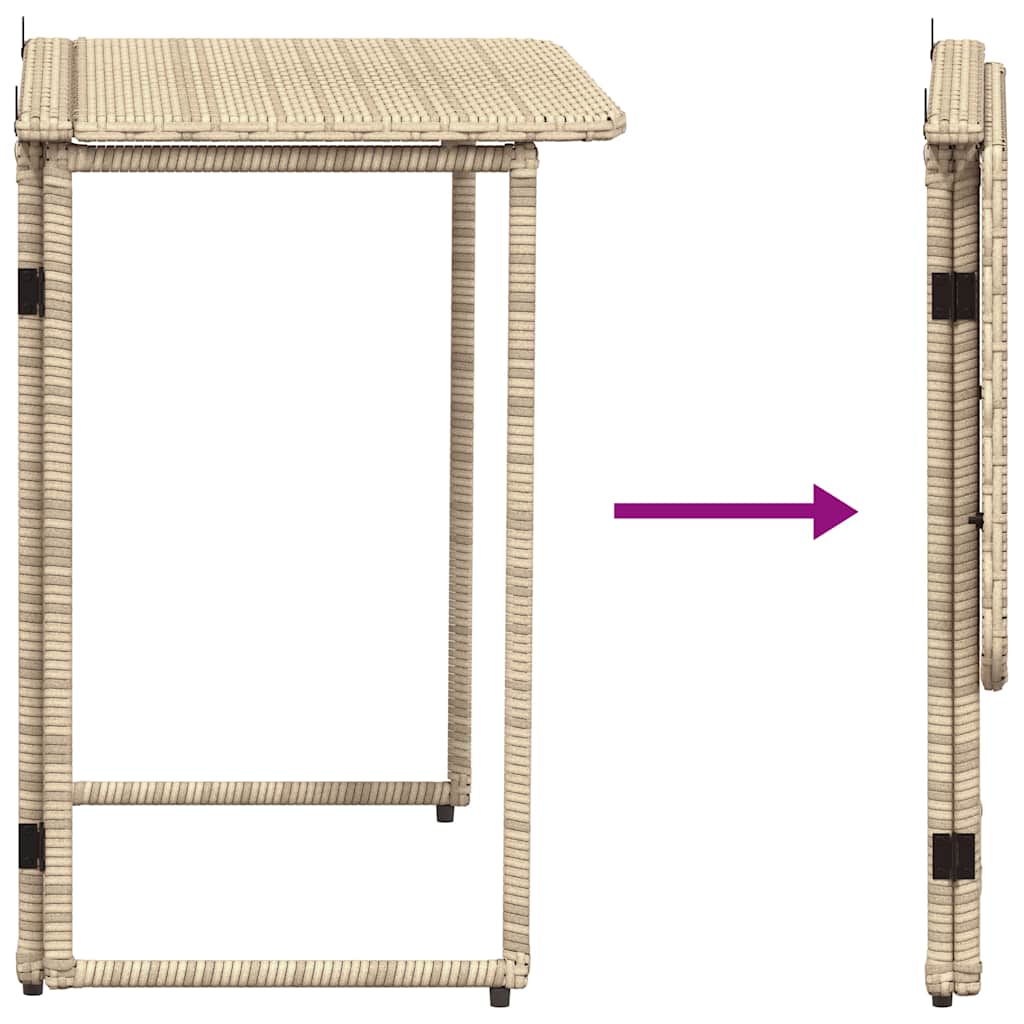 Sklopivi vrtni stol bež 90x51x75 cm poliratan