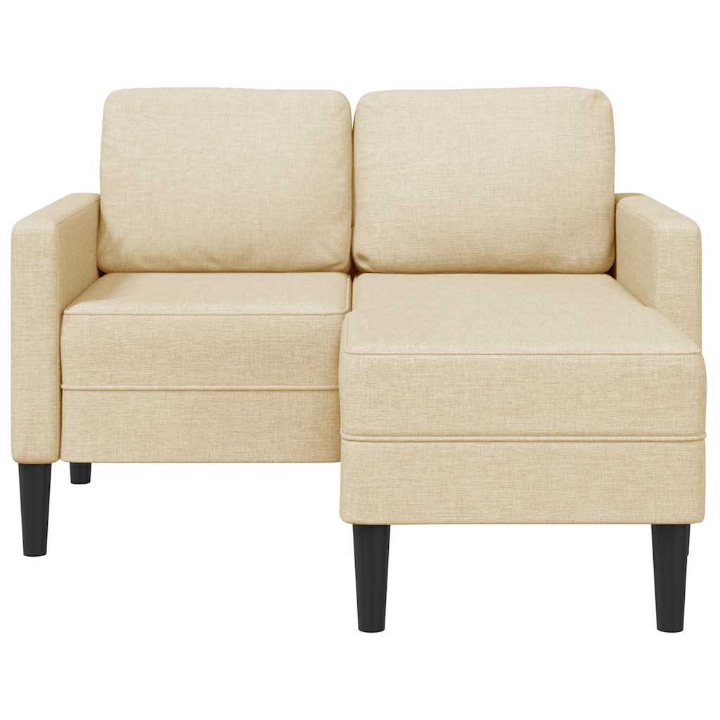 Sofa 2-sjed s ležaljkom u obliku slova L krem 125 cm tkanina