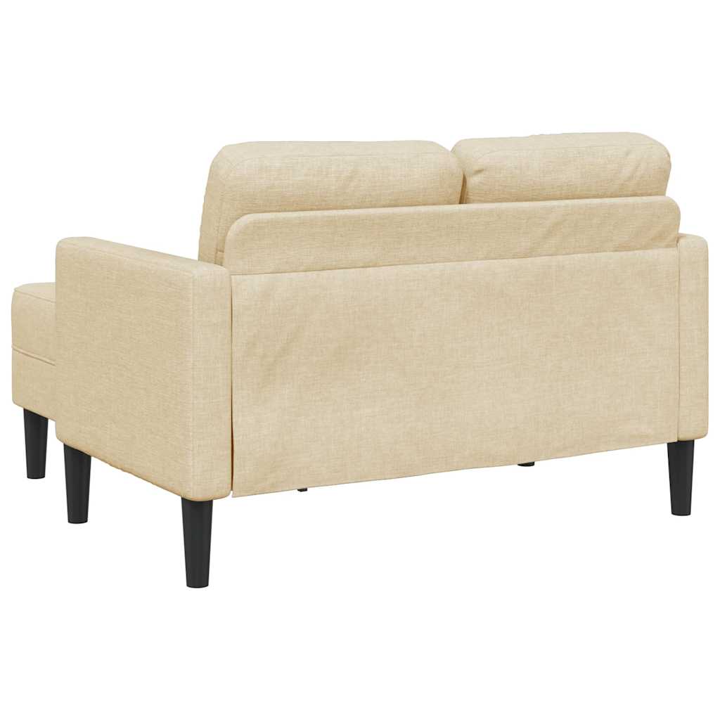 Sofa 2-sjed s ležaljkom u obliku slova L krem 125 cm tkanina