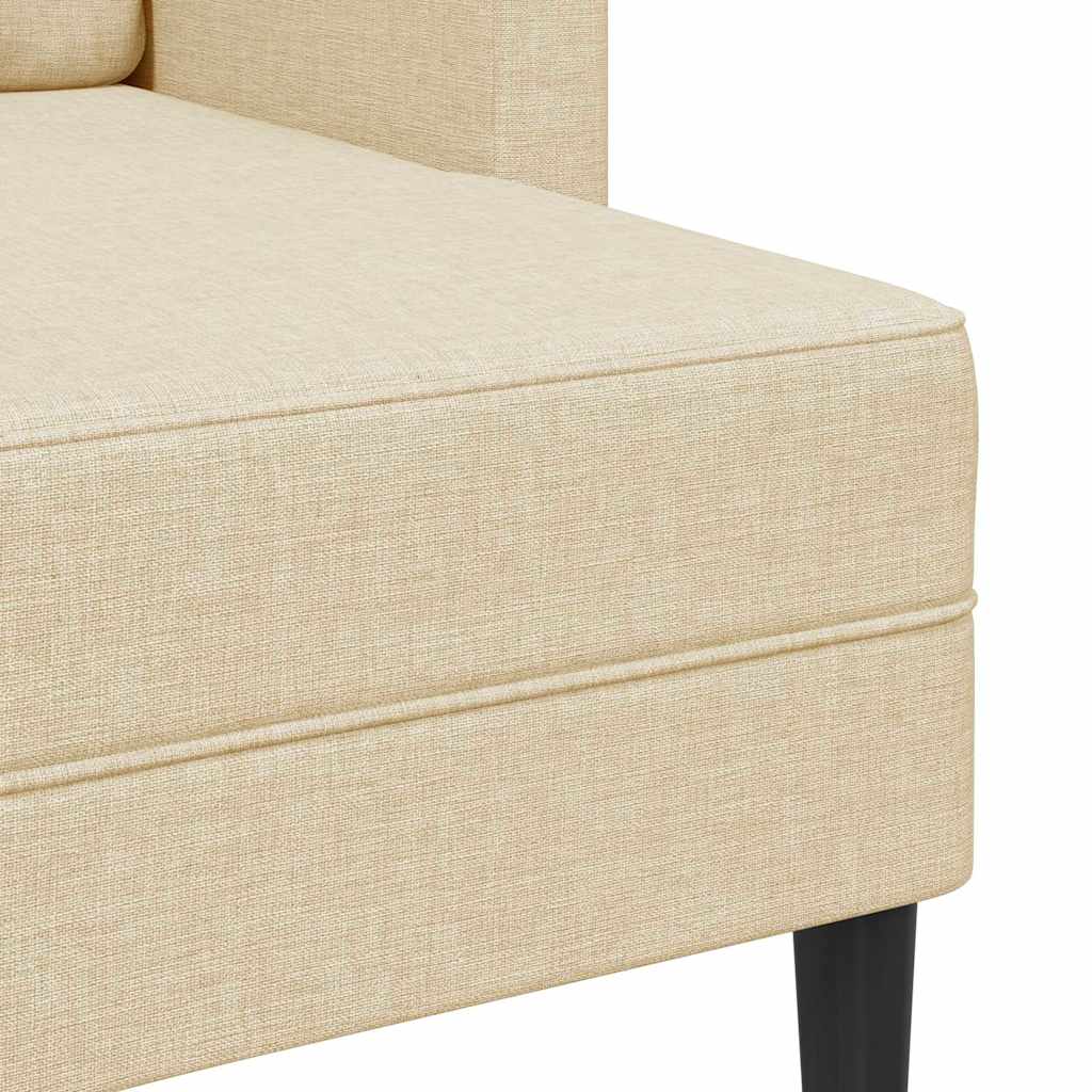 Sofa 2-sjed s ležaljkom u obliku slova L krem 125 cm tkanina
