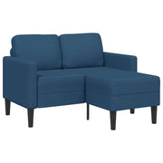 Sofa 2-sjed s ležaljkom u obliku slova L plava 125 cm tkanina