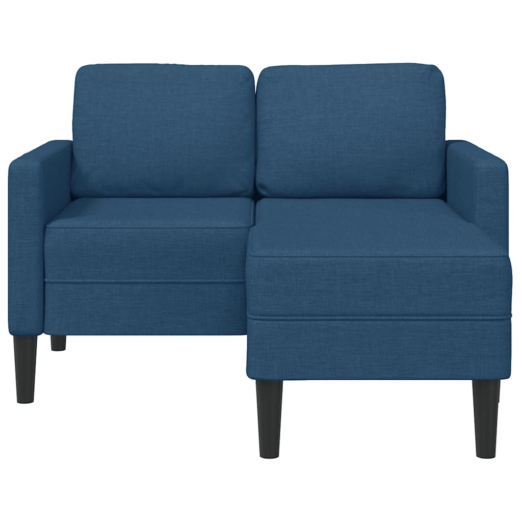 Sofa 2-sjed s ležaljkom u obliku slova L plava 125 cm tkanina