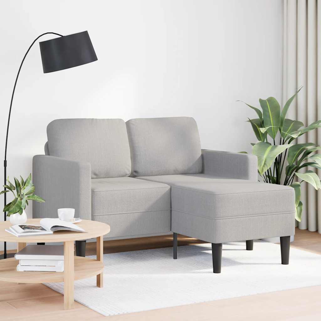 Sofa 2-sjed s ležaljkom u obliku slova L oblak siva 125 cm