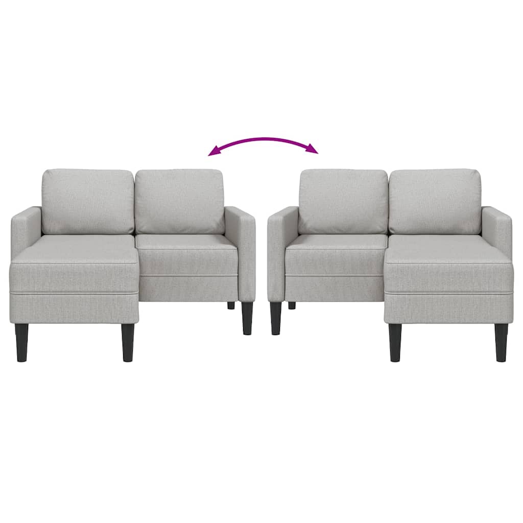Sofa 2-sjed s ležaljkom u obliku slova L oblak siva 125 cm