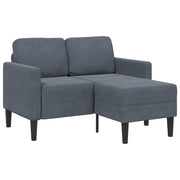 Sofa 2-sjed s ležaljkom u obliku slova L tamnosiva 125cm baršun
