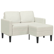 Sofa 2-sjed s ležaljkom u obliku slova L krem 125 cm baršun