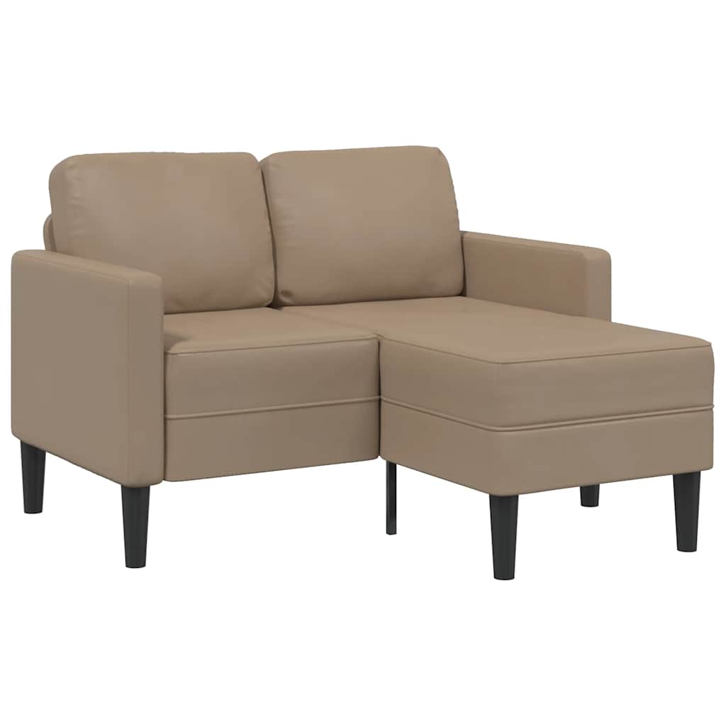 Dvosjed s ležaljkom L-oblikovani Cappuccino 125 cm umjetna koža