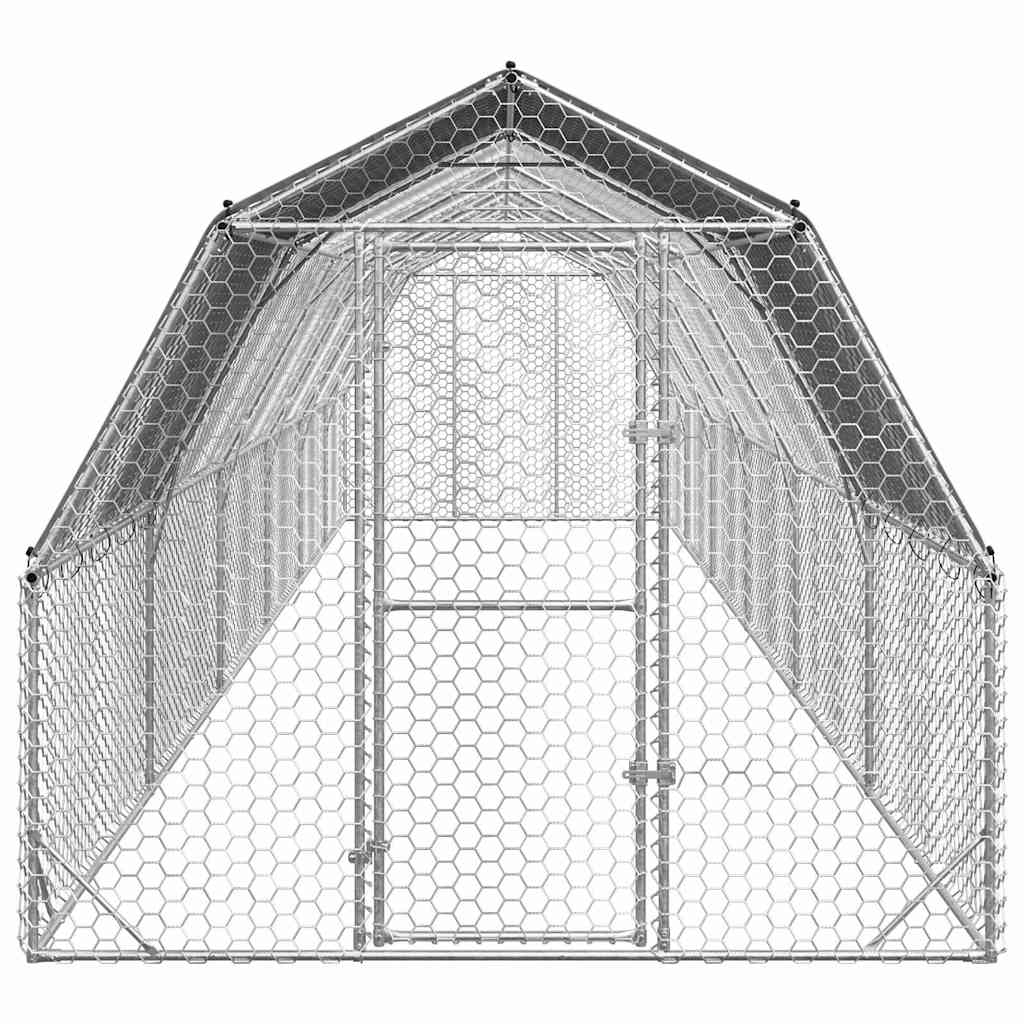 Kavez za kokoši s krovom 2,5x12x2,25 m pocinčani čelik