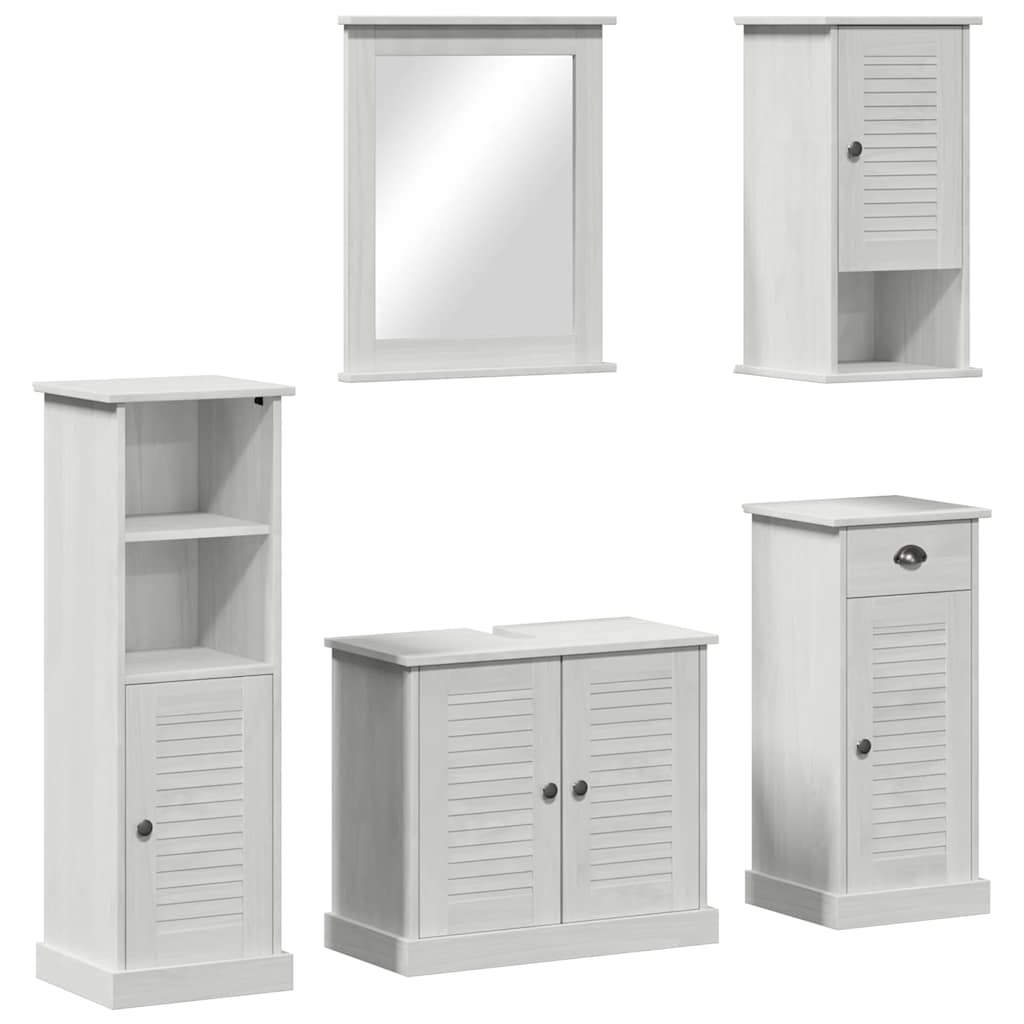 Set namještaja za kupaonicu s ladicama VIGO 5 pcs Antič White
