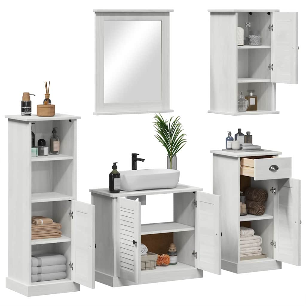 Set namještaja za kupaonicu s ladicama VIGO 5 pcs Antič White