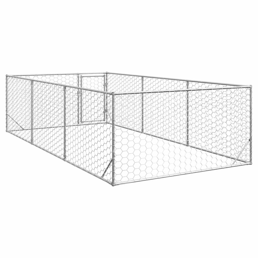 Vanjski pseći boks s vratima 2x4x1 m pocinčani čelik