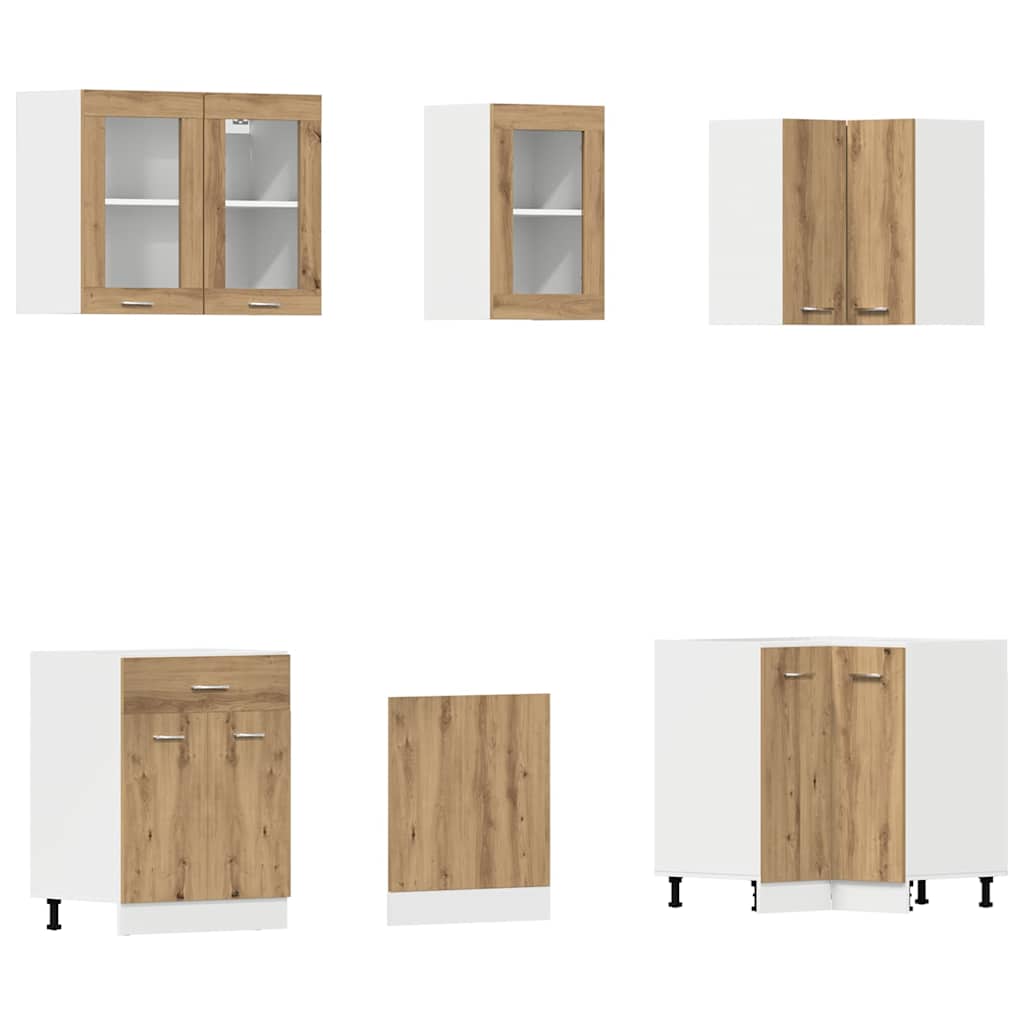 11-dijelni set kuhinjskih ormarića "Lyon" Artisan hrast, inženjersko drvo