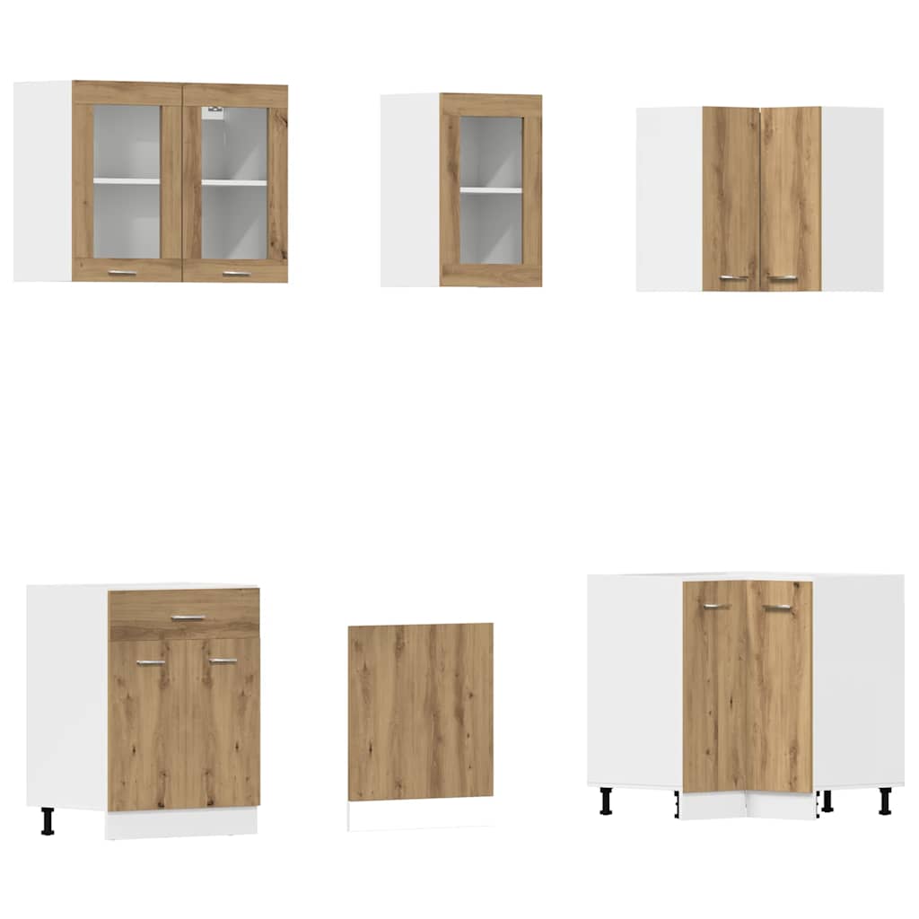 11-dijelni set kuhinjskih ormarića "Lyon" Artisan hrast, inženjersko drvo
