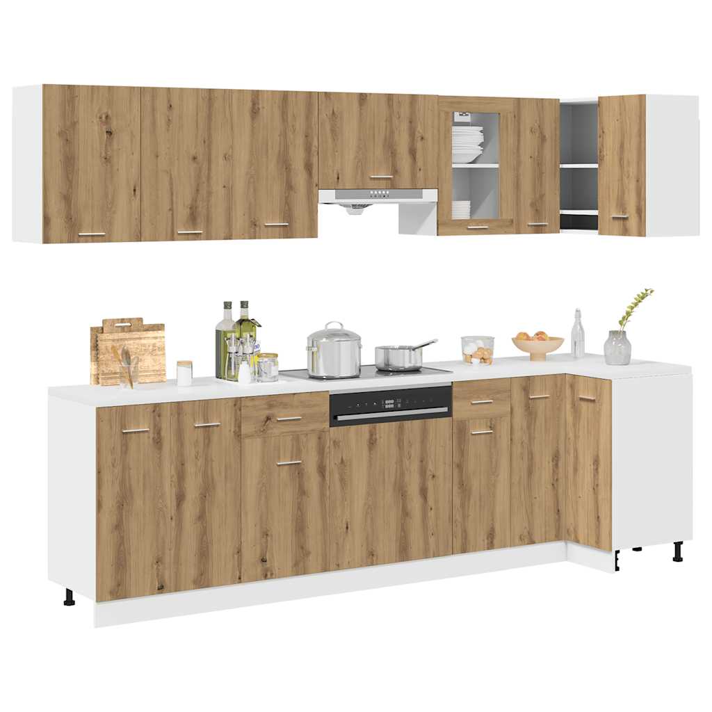 11-dijelni set kuhinjskih ormarića "Lyon" Artisan hrast, inženjersko drvo