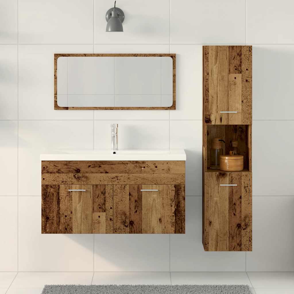 3-dijelni set kupaonskog namještaja od starog drveta