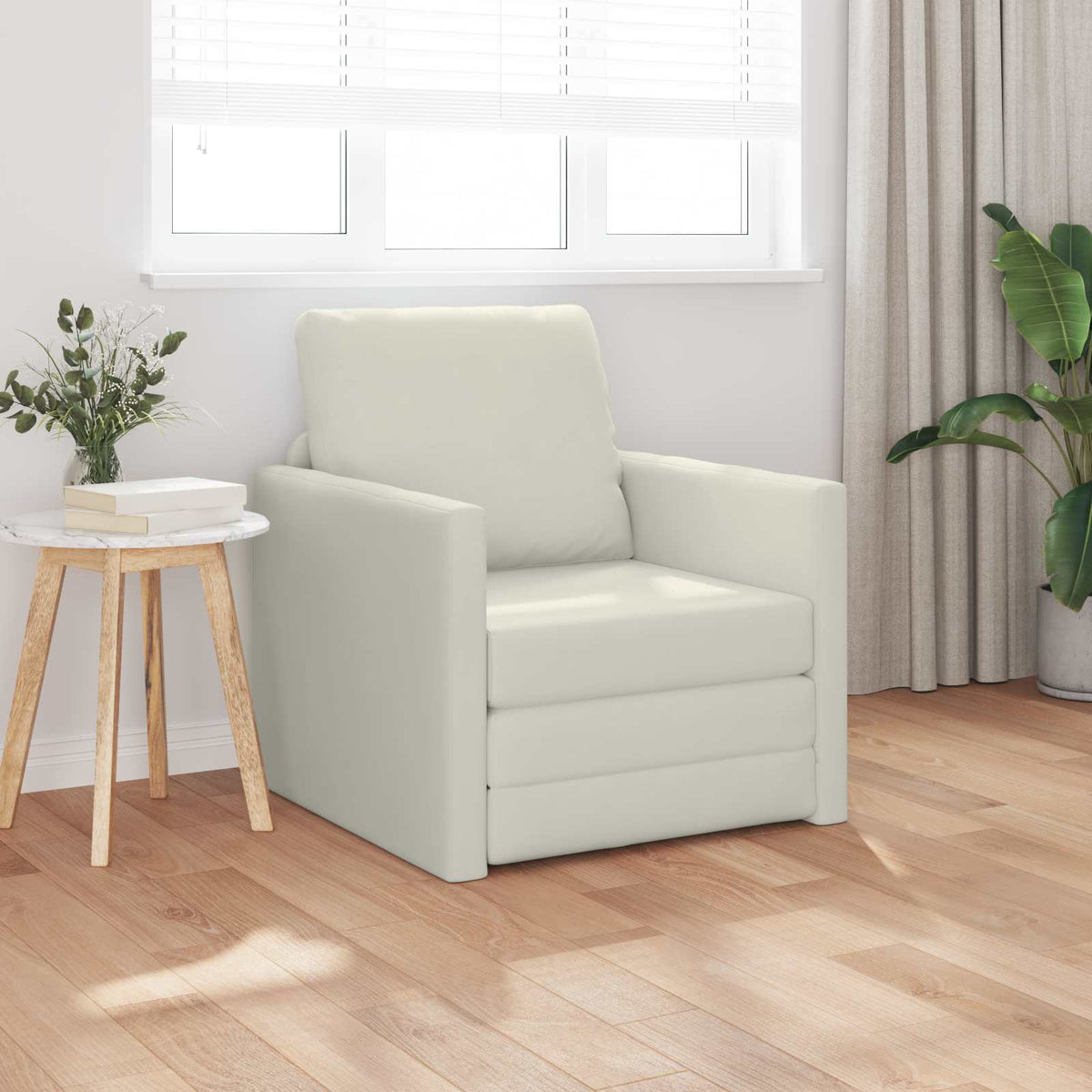 Krevet na razvlačenje Krema 74 x 77 x 81 cm Baršun