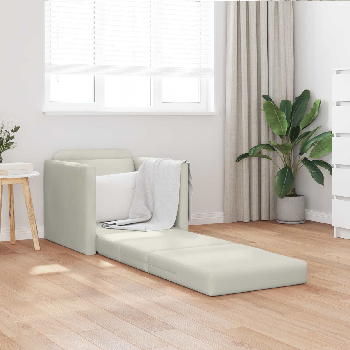Krevet na razvlačenje Krema 74 x 77 x 81 cm Baršun