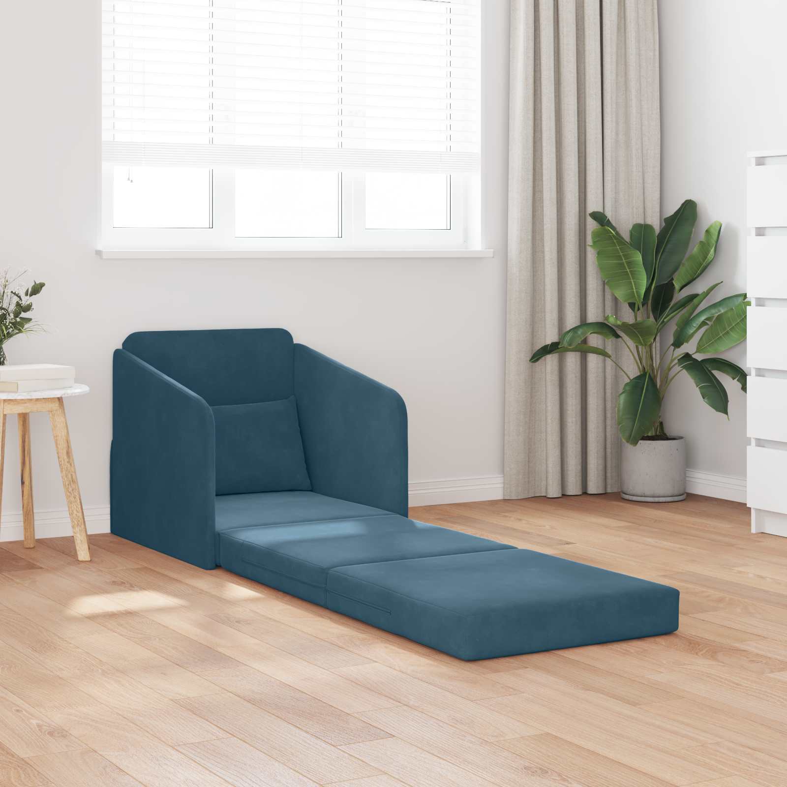 Krevet na razvlačenje Plava 65 x 80 x 83 cm Baršun